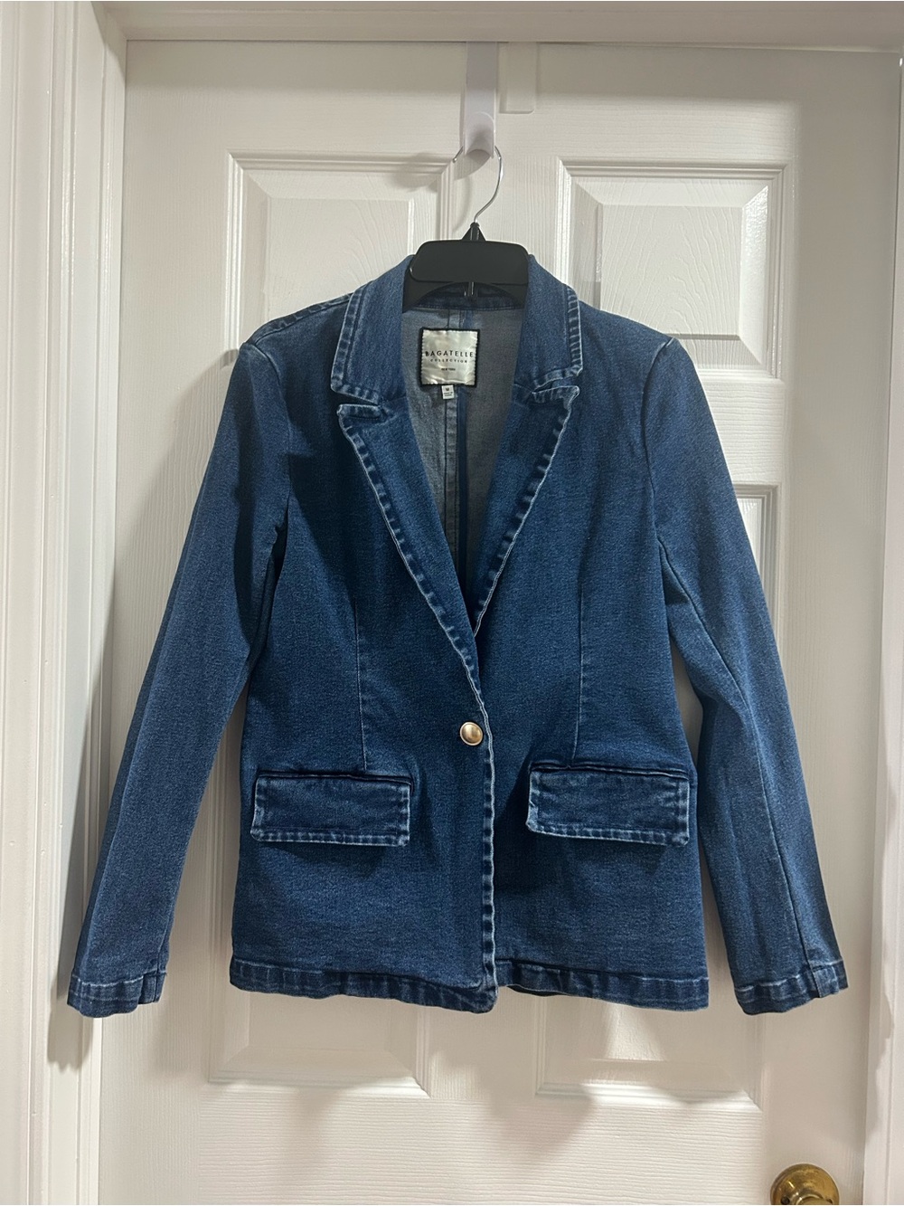 Bagatelle Dark Blue Denim Single-Button Blazer